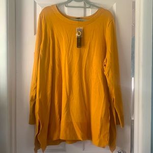 Mustard yellow Cyrus 3x tunic top NWT